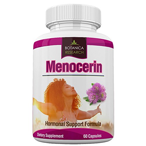Menocerin Womens Hormone Balance Menopause Relief Support Supplement Black Cohosh Dong Quai Lorice Root Herb Red Clover Extract Chasteberry Wild Yam Vitamins Perimenopause 60 Capsule Pills one a day