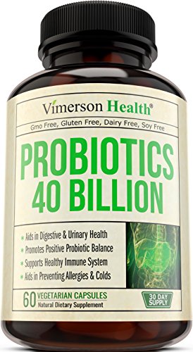 Probiotics 40 Billion CFU Supplement - Helps Improve Digestive, Urinary & Immune Health. Promotes Positive Probiotic Balance & Optimal Nutrient Absorption. Prevents Allergies & Colds. 100{0ad59209ba3ce7f48e71d4a0dc628eee9b107ea7079661ded2b3bda89b047a8b} Gluten Free
