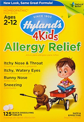 Hyland's 4 Kids Allergy Relief Tablets, Safe and Natural Indoor & Outdoor Allergy Relief for Children, 125 Count