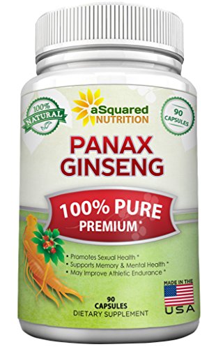 Pure Korean Panax Ginseng (1000mg Max Strength) - 90 Capsules Root Extract Complex (Red & White), High Potency Ginsenosides in Seeds, Asian Powder Supplement, Tablet Pills for Sex & Mental Health