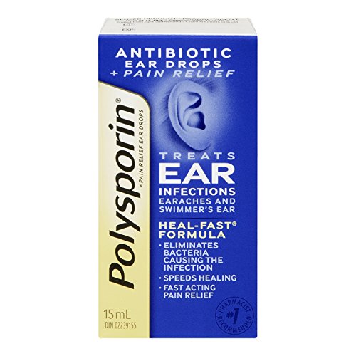 Polysporin Plus Pain Relief Antibiotic Ear Drops, 15 ml