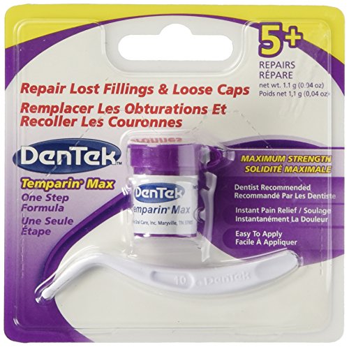 Dentek Temparin Max Lost Filling & Loose Cap Repair, One Step Instant Pain Relief , 5+ Repairs, 0.04 Oz