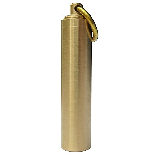 AKOAK Pure Brass Mini Metal Waterproof Pill Case with 2 Spare O-rings,Great for Outdoor Sports