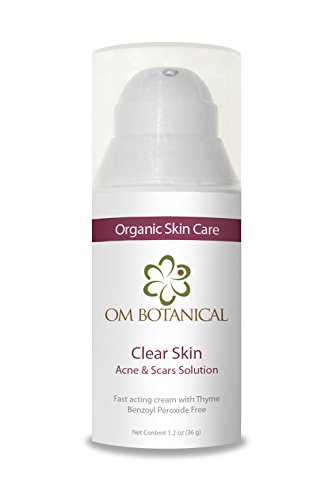 Clear Skin Acne Solution and Scar Reducer; Benzoyl peroxid free Organic Anti-acne treatment and Acne Scars Reducing Cream. No Burning or Drying Skin.