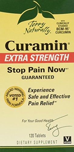 Terry Naturally Curamin Extra Strength, Safe and Powerful Pain Relief with BCM95 Curcumin 120 Tabs
