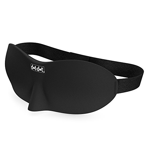 Luxury Contoured Travel Sleep Mask Goggles - Comfortable, Does Not Touch Eyes - Perfect Airplane Blackout Blindfold/Eye Cover/Eyeshades Block Light for Relaxing or Sleeping