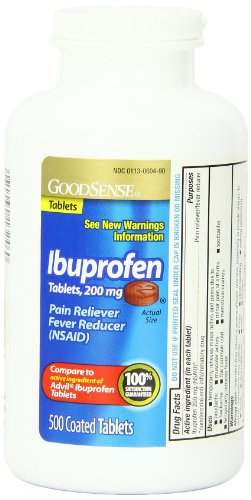 GoodSense Ibuprofen Pain Reliever/Fever Reducer Tablets, 200 mg, 500 Count