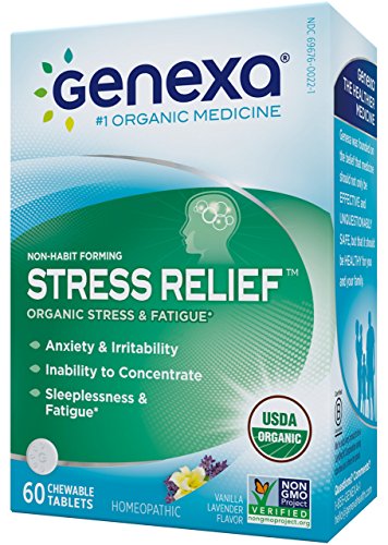 Genexa Homeopathic Stress & Anxiety Relief: Natural, Certified Organic, Physician Formulated, Non-Habit Forming, Non-GMO Stress Supplement. Promotes Calmness & Relaxation (60 Chewable Tablets)