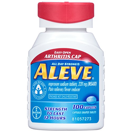 Aleve Easy Open Arthritis Cap Caplets with Naproxen Sodium, 220mg (NSAID) Pain Reliever/Fever Reducer, 100 Count