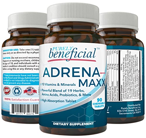 ADRENA-MAXX - Natural Adrenal Supplement, 45Day Supply- Fatigue Relief, Supports Adrenal Function, Stress Response, Enhanced Energy - Pure, Organic Ingredients -... from PURELY benefical