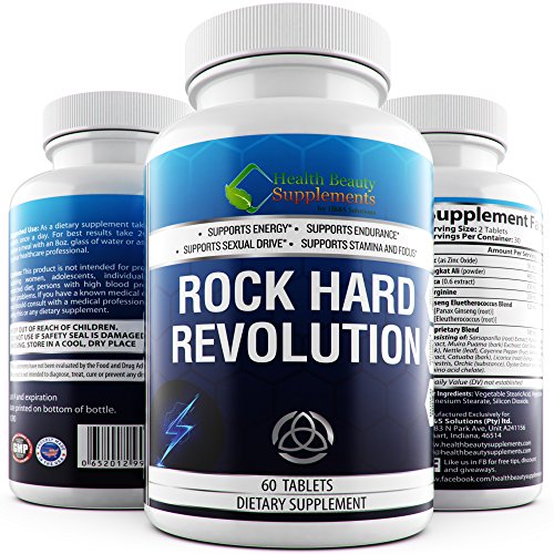 * ROCK HARD REVOLUTION * Extreme Sexual Enhancer For Men - Natural Male Enhancement - Libido Booster Supplement For Men - Increase Performance Size And Length Over Time