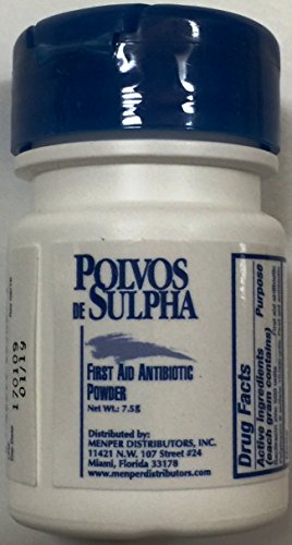 Polvos de Sulpha 7.5 gm. .69 oz. First Aid Antibiotic Powder