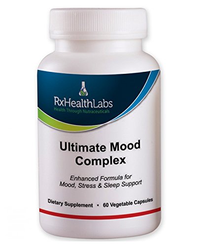 Ultimate MOOD COMPLEX Anxiety Relief and Stress Support Supplement, Herbal Blend Keeps Busy Minds Relaxed, Focused & Positive; Promotes Serotonin Increase; Ashwagandha, Chamomile, B Vitamins & More