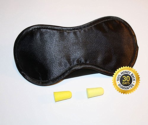 Sleeping Mask with Ear Plugs Super Sale - Sleep Better the Very First Night - 30 Day Happiness Guarantee - Blocks 100{0ad59209ba3ce7f48e71d4a0dc628eee9b107ea7079661ded2b3bda89b047a8b} of the Light From Your Eyes - Great for Insomnia and Sleep Disorder Sufferers - Natural Sleep Aid - Lightweight, Soft and Comfortable - Get a Deep Sleep Any Where, Any Time - Adjustable Wide Velcro Strap with Earplug Holders - Fits Men, Women and Children - Perfect for Sleep Deprived Parents