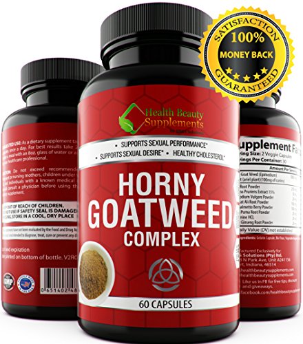 * EXTREME HORNY GOAT WEED COMPLEX* Top Rated SEXUAL PERFORMANCE For Men And Women - Proven Blend With L Arginine HCL – Maca Root – Panax Ginseng – Saw Palmetto – Tongkat Ali Root