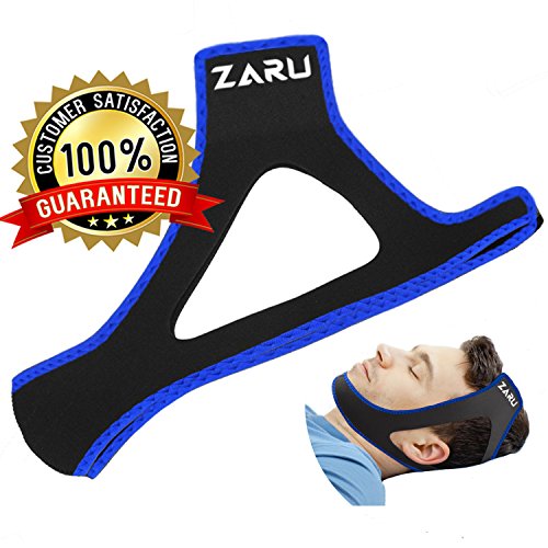 PREMIUM Anti Snore Chin Strap by ZARU [UPGRADED VERSION] - Advanced Snoring Aid Scientifically Designed To Stop Snoring Naturally and Give You The Best Sleep of Your Life! (Fits Most)
