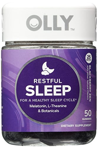 OLLY Restful Sleep Gummy Supplements, Blackberry Zen, 50 Count