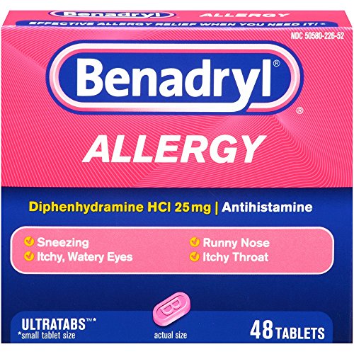 Benadryl Ultratab Antihistamine Allergy Medicine Tablets, 48 Count