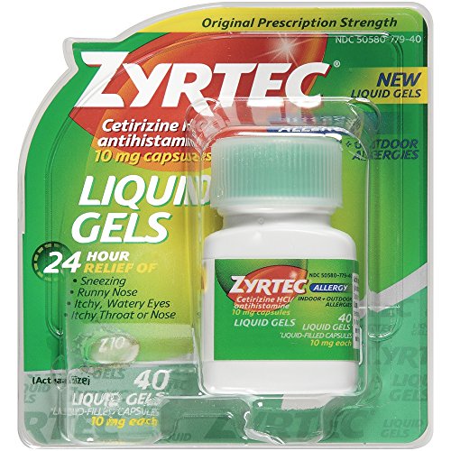 Zyrtec Allergy Liquid Gels, 24 Hour , 40 Count