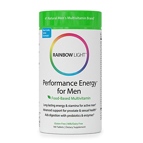 Rainbow Light - Performance Energy for Men Multivitamin - Provides Antioxidant Protection, Supports Energy, Calcium Absorption, Tooth and Bone Health, Prostate and Sexual Health in Men - 180 Tablets