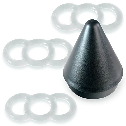 Cock Rings LeLuv EYRO Clear Silicone Erectile Dysfunction Bundle with EasyOp 2.25 Inch Loader Cone .75 Inch Unstretched Diameter 3 Pack