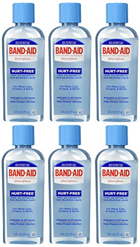 Band-Aid Brand First Aid Hurt-Free Antiseptic Wash, 6 Fl. Oz (Pack of 6)