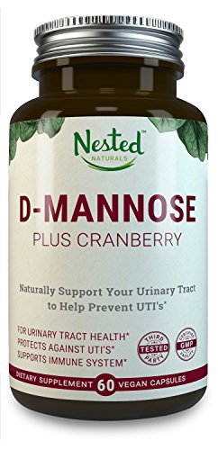 D-MANNOSE 500 mg | 60 Vegan Capsules with Cranberry Extract | Potent UTI Prevention, Treatment, Remedy & Relief | Urinary Tract Health and Bladder Infection Remedies | Supplement Pills for Men & Women