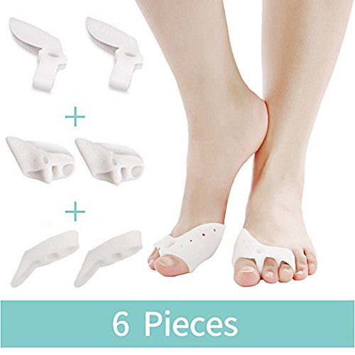Bunion Corrector & Bunion Relief Protector Sleeves Kit - Treat Pain in Hallux Valgus, Big Toe Joint, Hammer Toe, Toe Separators Spacers Straighteners splint Aid surgery treatment …