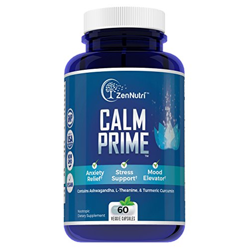 Calm Support, Anti Anxiety, Stress Relief, Mood Enhancer Supplement - Natural Vegan Formula – Effective Calming Ingredients - Magnesium, Ashwagandha, L-Theanine, Turmeric Curcumin and More, 60 count