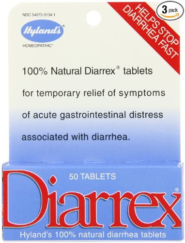 Hyland’s Diarrex Tablets, Natural Relief of Diarrhea Symptoms, 50 Quick Dissolving Tablets