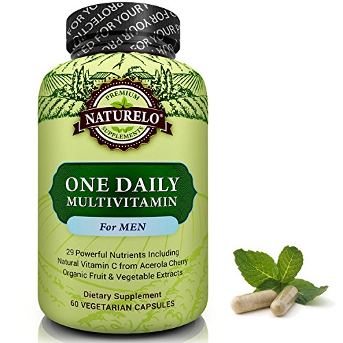 NATURELO One Daily Multivitamin for Men - with Whole Food Vitamins & Organic Extracts - Natural Supplement - Best for Energy, General Health - Non-GMO - 60 Capsules | 2 Month Supply