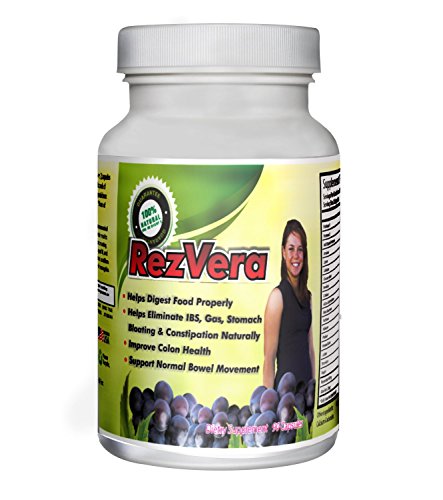 #1 Best All Natural Digestive Supplement for IBS Irritable Bowel Syndrome Stomach Bloating Gas Diarrhea Heartburn Acid Reflux Constipation Indigestion - RezVera 90 Capsules