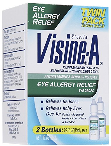Visine Eye Allergy Relief Eye Drops, 0.5 oz, Pack of 2