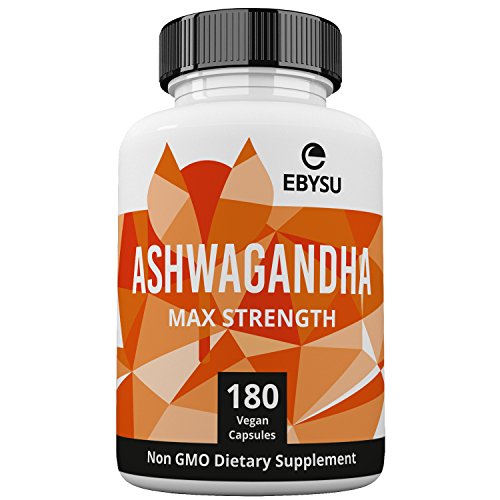 EBYSU Ashwagandha - 1300mg Max Strength 180 Capsules - Supplement Supports Stress Relief & Anti Anxiety Control