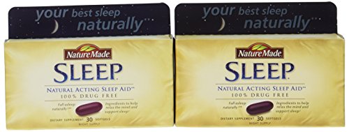 Nature Made Sleep - Natural Sleep Aid - 2 Boxes, 30 Softgels Each