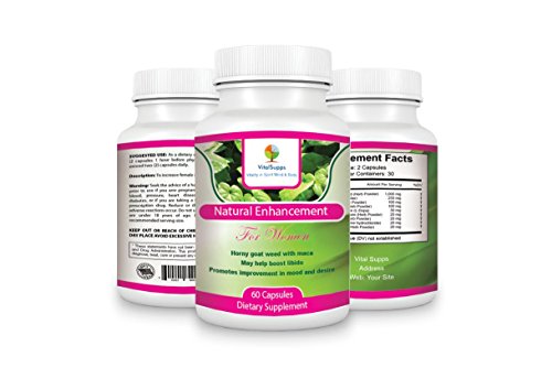 100% Natural Libido Booster for Women | Female Sexual Enhancement Capsules | Ease Menopause Symptoms | Pills for sexual pleasure, desire, and mood | 100% Pure Horny Goat Weed w/ Maca