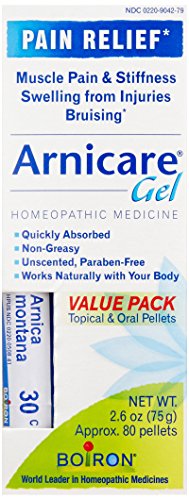 Boiron Arnicare Gel Value Pack, 2.6 Ounce + 80 Pellet Tube, Homeopathic Medicine for Pain Relief