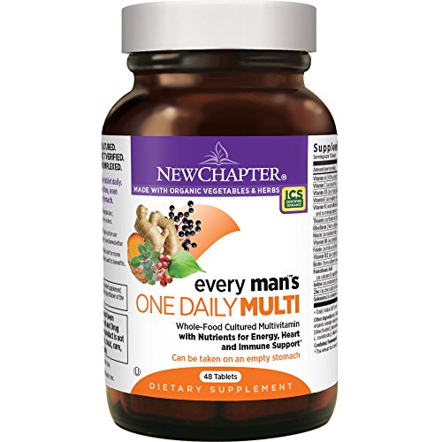 New Chapter Every Man's One Daily, Men's Multivitamin Fermented with Probiotics + Selenium + B Vitamins + Vitamin D3 + Organic Non-GMO Ingredients - 48 ct