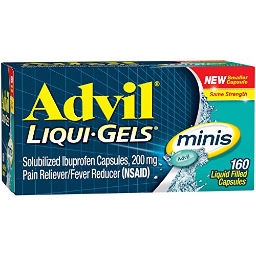 Advil Liqui-Gels minis (160 Count) Pain Reliever / Fever Reducer Liquid Filled Capsule, 200mg Ibuprofen, Temporary Pain Relief