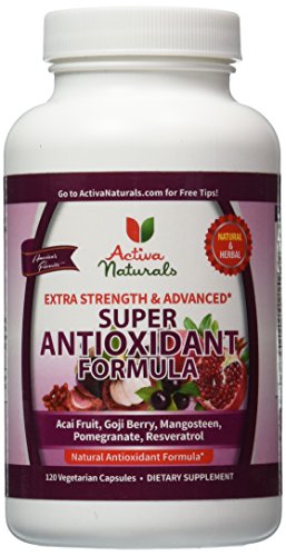 Activa Naturals Super Antioxidant Supplement with Acai, Pomegranate, Mangosteen, Goji, Noni & Berries Herbs - 120 Veg. Caps