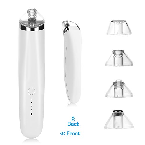 MEINAIER Blackhead Remover Removal Tool Pore Vacuum Comedone Extractor Acne Comedo Suction Microdermabrasion Exfoliating Machine Rechargeable White Set