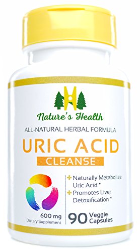 Uric Acid Cleanse Formulation with Turmeric (Curcumin), Milk Thistle 80% Silymarin and Garlic, 100% Satisfaction Guaranteed, 600 Mg, 90 Veggie Capsules, Nature’s Health