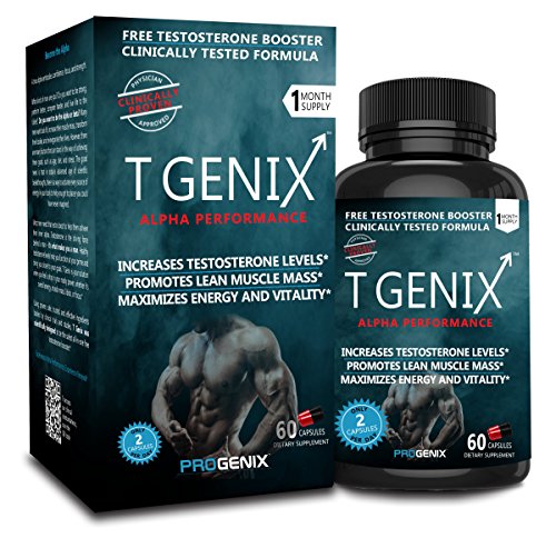 T GENIX Free Testosterone Booster Supplement the Only Clinically Proven Testosterone Formula Increase Vitality, Stamina, & Muscle Mass, Burn Fat & Improve Performance, 60 Count 1 Month Supply