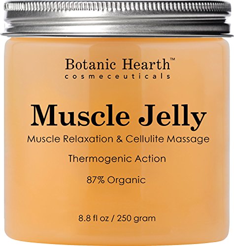 Botanic Hearth Muscle Jelly Hot Cream 8.8 fl. oz. - 100% Natural Cellulite Cream Treatment, Promotes Supple & Toned Skin, Sore Muscles, Muscle Relaxant & Pain Relief Cream