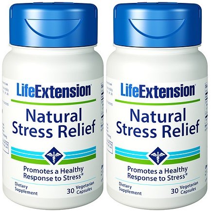 Life Extension Natural Stress Relief, 30 vegetarian caps (Pack of 2)