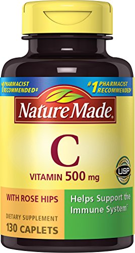 Nature Made Vitamin C 500 mg w. Rose Hips Caplets 130 Ct