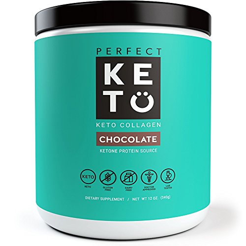Perfect Keto Protein Powder - Pure Grass-fed Collagen Peptides & MCT Oil Low Carb Protein - Vital For Ketosis & Ketogenic Diets - Meal Replacement Shake for Women & Men. Chocolate
