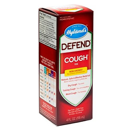 Hyland's Defend Cough Syrup, Natural Non-Drowsy Relief of Dry, Tickling, and Moist Coughs, 4 Ounces