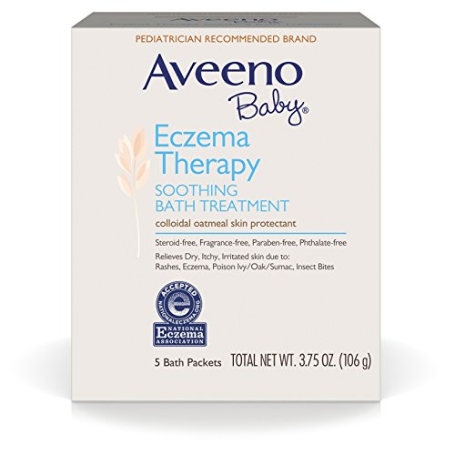 Aveeno Baby Eczema Therapy Soothing Baby Bath Treatment, 5 Count-3.75oz (Pack of 2)