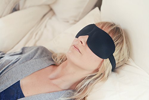 Luxury Patented Sleep Mask, Nidra® Deep Rest Eye Mask with Contoured Shape and Adjustable Head Strap, Sleep Satisfaction Guaranteed, Sleep Anywhere, Anytime